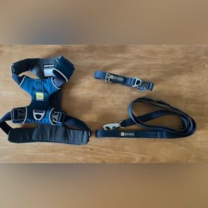 RuffWear Collar, Small Harness and Leash Bundle in Blue Moon